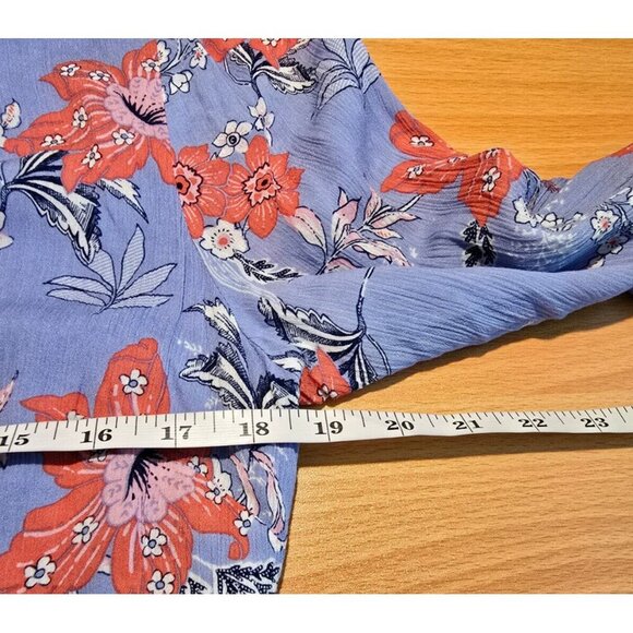 J Jill Dress Sz M Floral Resort Boho Tie Waist Layered Hem Floral Coastal Casual - Picture 4 of 14